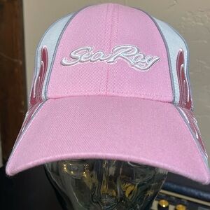 Pink and White Embroidered Sea Ray Baseball Hat Cap